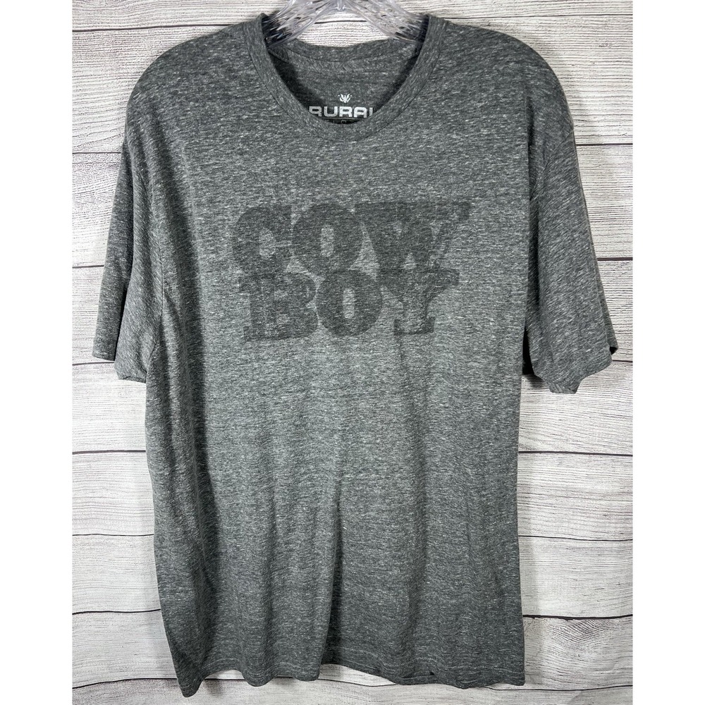 Rural Cloth XL Gray Boy Graphic Tri Blend‎ T Shirt Men's